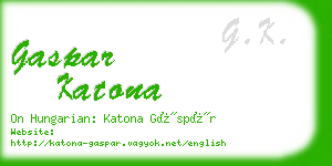 gaspar katona business card